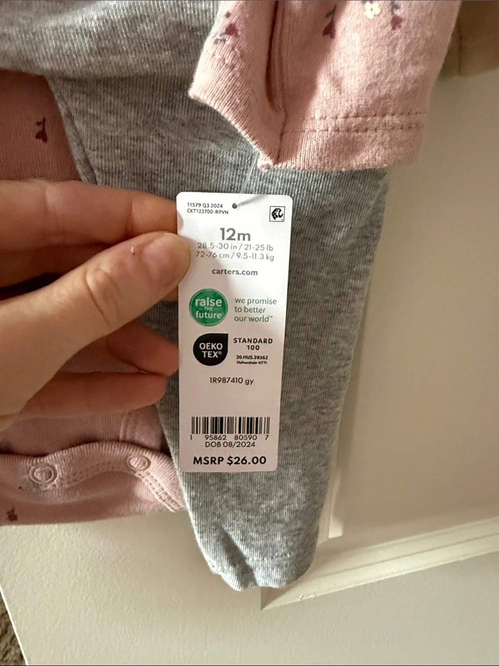 Carter's Cream Long-Sleeve One-Piece with Mouse 'Born to Be Kind'